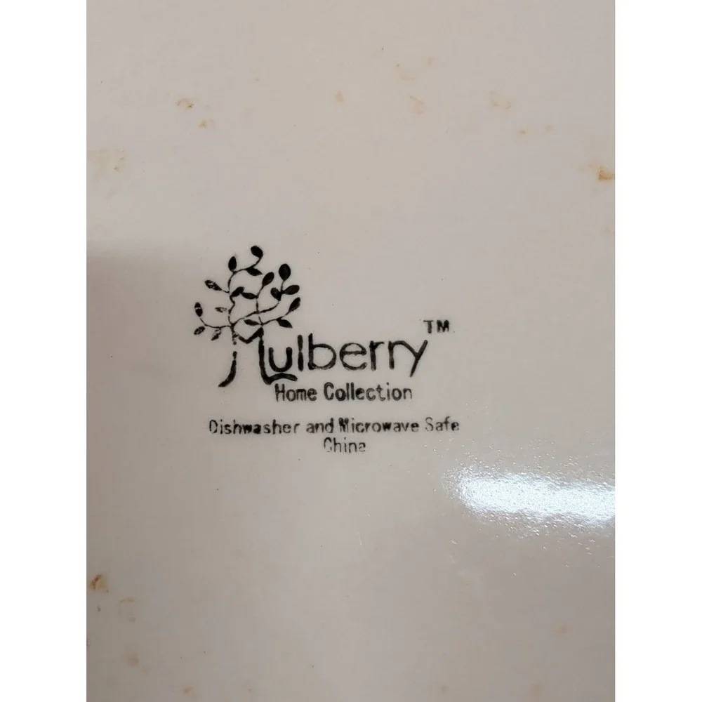 Mulberry Home Collection Fruit Salad Plate Ceramic Apple Pear Yellow 8 Inch